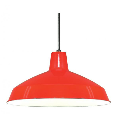 NUVO Lighting NUV-SF76-663 1 Light - 16" - Pendant - Warehouse Shade - Red Finish