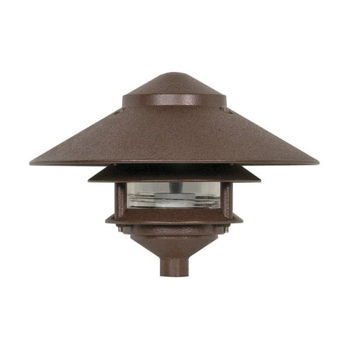NUVO Lighting NUV-SF76-635 Pagoda Garden Fixture - Large 10" Hood - 1 light - 2 Louver - Old Bronze Finish