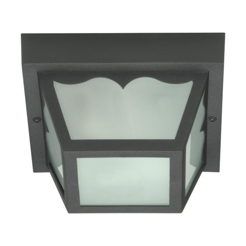 NUVO Lighting NUV-SF77-863 1 Light - 8" - Carport Flush Mount - With Frosted Acrylic Panels - Black Finish