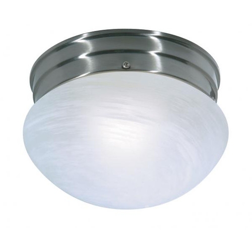 NUVO Lighting NUV-SF76-671 1 Light - 8" - Flush Mount - Small Alabaster Mushroom - Brushed Nickel Finish