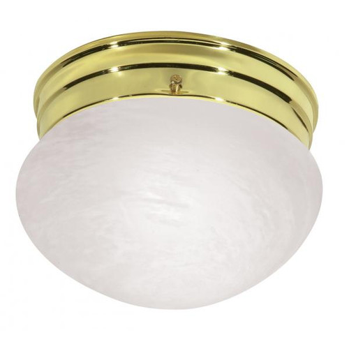 NUVO Lighting NUV-SF76-672 1 Light - 8" - Flush Mount - Small Alabaster Mushroom - Polished Brass Finish