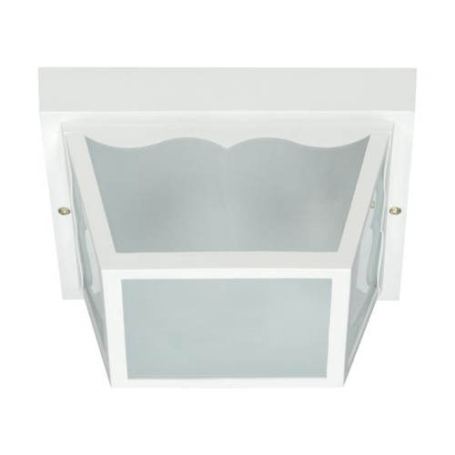 NUVO Lighting NUV-SF77-879 2 Light - 10" - Carport Flush Mount - With Frosted Acrylic Panels - White Finish