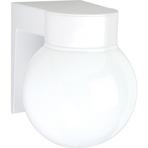 NUVO Lighting NUV-SF77-531 1 Light - 8" - Utility - Wall Mount - With White Glass Globe - White Finish