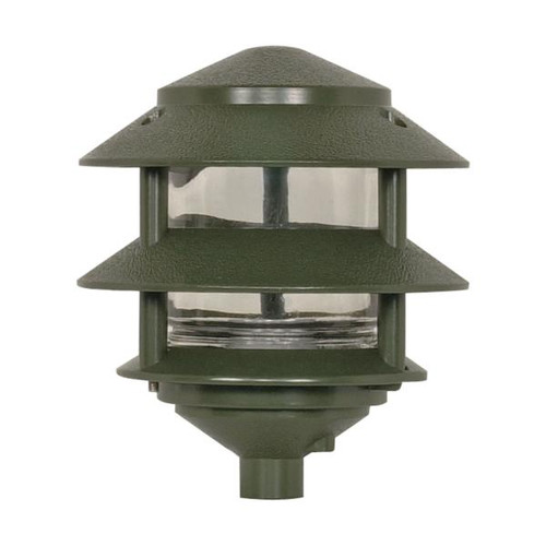 NUVO Lighting NUV-SF77-323 Pagoda Garden Fixture - Small Hood - 1 light - 2 Tier - Green Finish