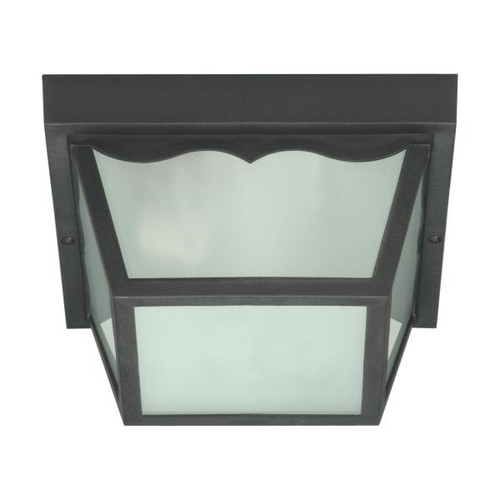 NUVO Lighting NUV-SF77-891 2 Light - 10'' - Carport Flush Mount - With Frosted Acrylic Panels - Black Finish