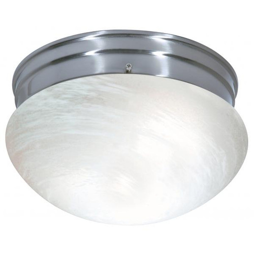 NUVO Lighting NUV-SF76-674 2 Light - 10" - Flush Mount - Medium Alabaster Mushroom - Brushed Nickel Finish