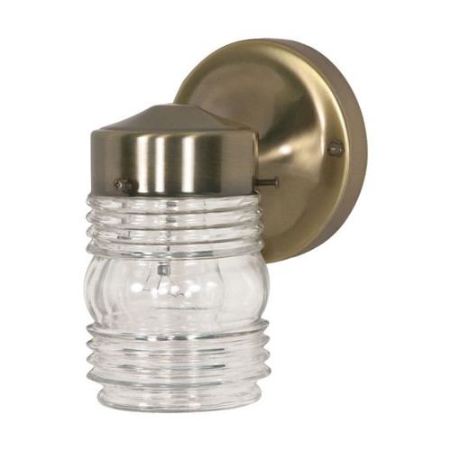 NUVO Lighting NUV-SF77-995 1 Light - 6" Wall - Mason Jar with Clear Glass - Antique Brass Finish