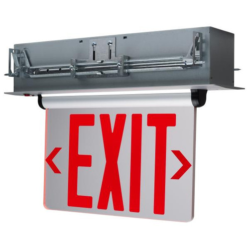Satco Lighting SAT-67-114 Red (Clear) Edge Lit LED Exit Sign - 3.14 Watts - Single Face - 120V/277 Volts - Clear Finish