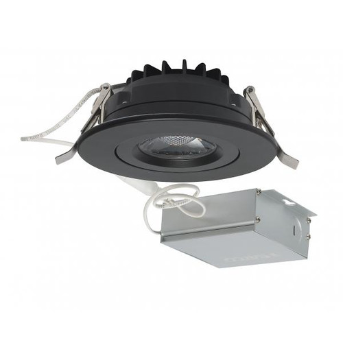 Satco Lighting SAT-S11619 12 watt LED Direct Wire Downlight - Gimbaled - 4 inch - 3000K - 120 volt - Dimmable - Round - Remote Driver - Black
