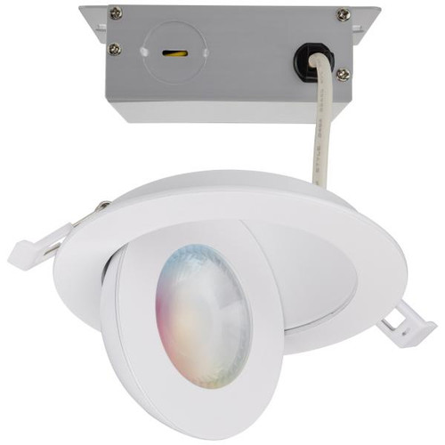 Satco Lighting SAT-S11293 9 Watt - LED Gimbaled Downlight - 4 Inch - RGB & Tunable White - Round - Starfish IOT - White Finish - 650 Lumens - 120-277 Volt