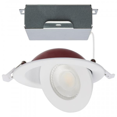 Satco Lighting SAT-S11880 9 Watt LED - Fire Rated - 4 Inch Direct Wire Directional Downlight - Round Shape - White Finish - CCT Selectable - Dimmable - 120 Volts