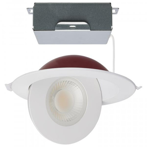 Satco Lighting SAT-S11881 15 Watt LED - Fire Rated - 6 Inch Direct Wire Directional Downlight - Round Shape - White Finish - CCT Selectable - Dimmable - 120 Volts