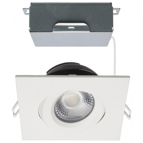 Satco Lighting SAT-S11621R1 12 Watt LED Direct Wire Downlight - Gimbaled - 4 Inch - CCT Selectable - Square - Remote Driver - White Finish - 850 Lumens - 120 Volt