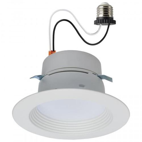 Satco Lighting SAT-S18800 LED Retrofit Downlight - 5/6/7.5 Wattage Selectable - CCT and Lumens Selectable - 120 Volt - ColorQuick and PowerQuick Technology - Round - White Finish