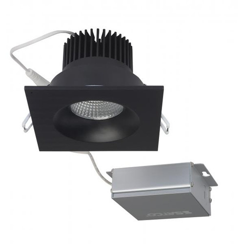 Satco Lighting SAT-S11634 12 watt LED Direct Wire Downlight - 3.5 inch - 3000K - 120 volt - Dimmable - Square - Remote Driver - Black