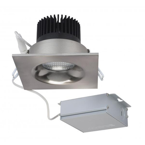Satco Lighting SAT-S11635 12 watt LED Direct Wire Downlight - 3.5 inch - 3000K - 120 volt - Dimmable - Square - Remote Driver - Brushed Nickel
