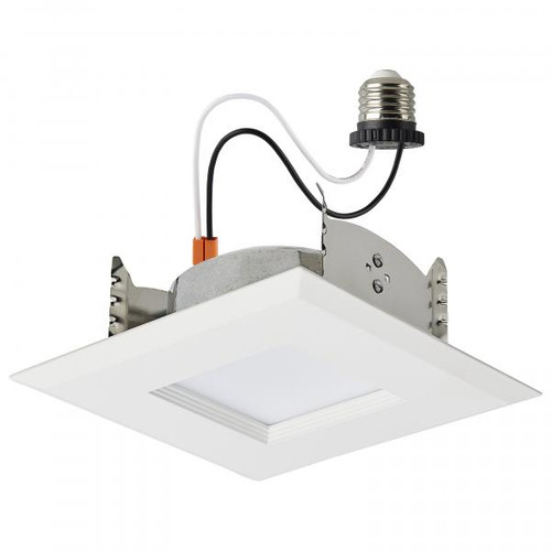 Satco Lighting SAT-S11820R1 6.7 Watt LED Downlight Retrofit - 4 Inches - CCT Selectable - Square - White Finish - 120 Volt