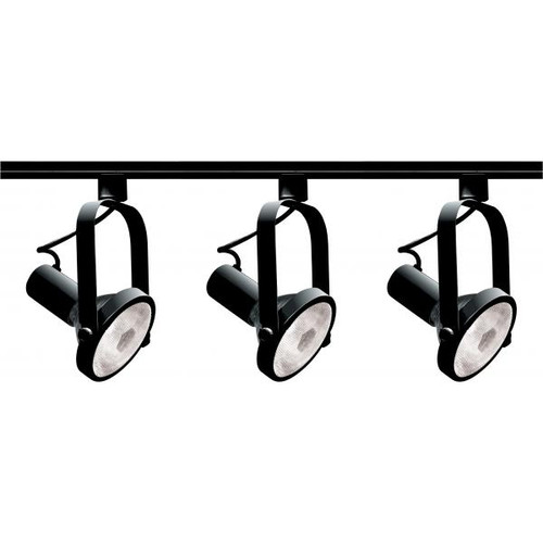 NUVO Lighting NUV-TK317 3 Light - PAR30 - Gimbal Ring Track Kit - 4 foot Track - Black