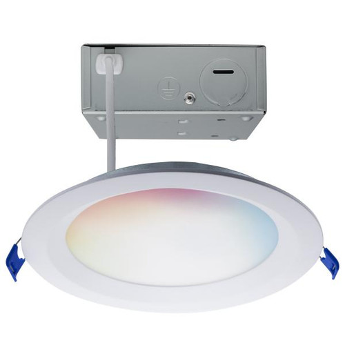 Satco Lighting SAT-S11566 12 Watt - LED Direct Wire - Low Profile Regress Baffle Downlight - 6 Inch Round - Starfish IOT - Tunable White and RGB - 120 Volt - 90 CRI - White Finish