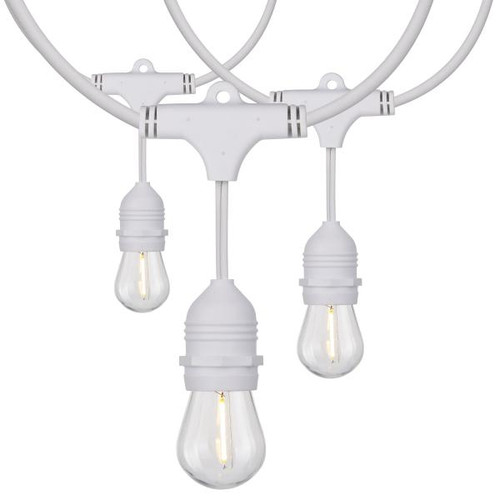 Satco Lighting SAT-S8038 24Ft - LED String Light - Includes 12-S14 bulbs - 2200K - White Cord