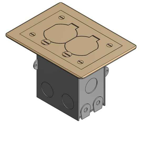 Thomas & Betts 71W-DS-C RESIDENTIAL FLOOR BOX DUPLEX BRASS