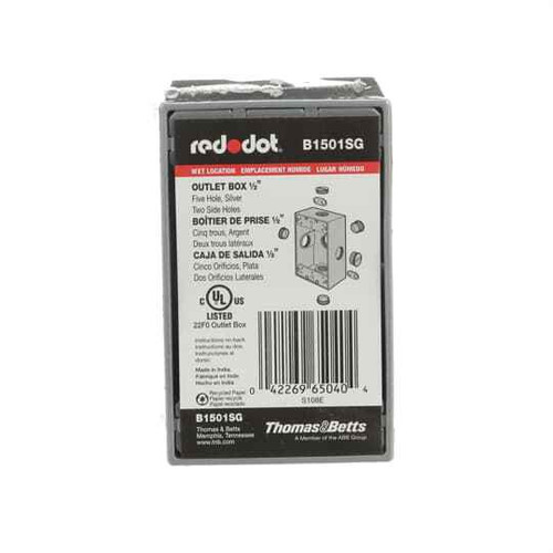 Thomas & Betts B1501SGR 1-GANG UNIV WP BX 17.3CU .5HUB
