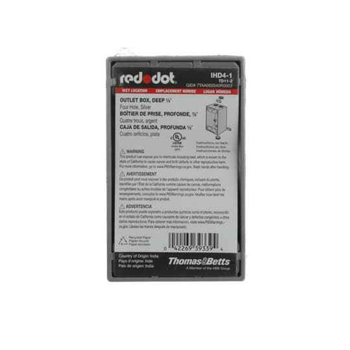 Thomas & Betts IHD4-1 4 HOLE 1/2inchUNIV DEV BOX -DEEP