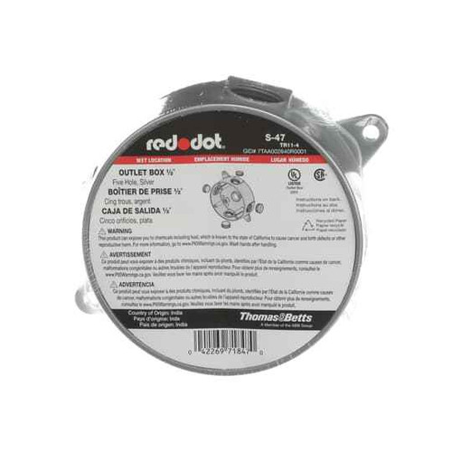 Thomas & Betts S-47 1/2INCHRND 5 HOLE OUTLET BX W/LUG