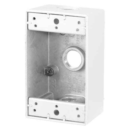 Thomas & Betts S100WHCN OUTDOOR RECT. BOX 3X1/2 HOLE WHITE