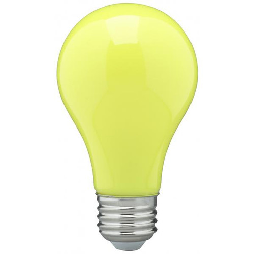 Satco Lighting SAT-S14987 8 Watt A19 LED - Ceramic Yellow - Medium base - 360 deg. Beam Angle - 120 Volt