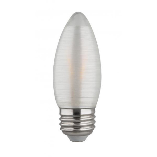 Satco Lighting SAT-S22703 2 Watt C11 LED - Satin Spun - Clear - Medium base - 2700K - 120 Lumens - 120 Volt - Carded