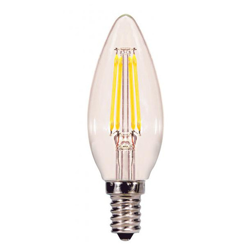 Satco Lighting SAT-S29877 4.5 Watt B11 LED - Clear - Candelabra base - 2700K - 350 Lumens - 120 Volt