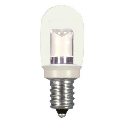 Satco Lighting SAT-S9177 0.8 Watt LED - T6 - Clear - 2700K - Candelabra base - 120 Volt - Carded