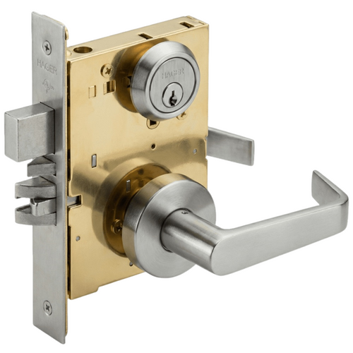 Hager 3853S 3800 Series Grade 1 Entry Mortise Lock with Rose and 2-3/4" Backset