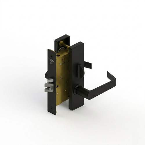 Hager 3881E 3800 Series Grade 1 Storeroom Mortise Lock with Deadbolt and Escutcheon