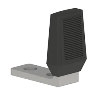 Hager 249F L-Shaped Floor Stop with Rubber Bumper - Steel Construction, 2-5/8" Height