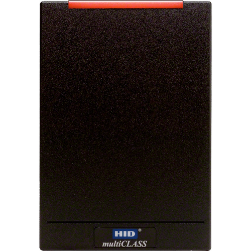 HID Single Gang, multiCLASS SE Reader, 125khz, 13.56 MHz, Prox, Bluetooth Smart, Wiegand, Pigtail, Revision E, Mobile-Ready, 5-16 VDC, IP55, UL, FCC, Black