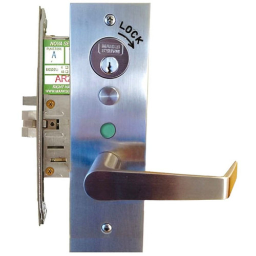 Marks USA Classroom Security Indicator Mortise Lockset, ANSI Strike, Steel Escutcheon 8-1/2in H x 2-3/4in W x 7/16"