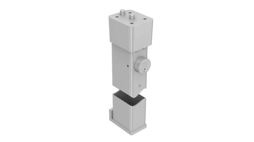 Sargent 12-HC-L980 - Lockable Fire Rated Mullion, Steel, Hurricane Code, Lockable Fire Rated, Less Cylinder, Gray Prime Coat Finish