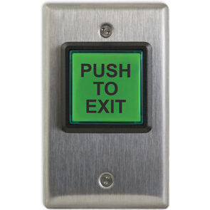 Camden CM-30 Series Square Green LED Illuminated Push/Exit Switch