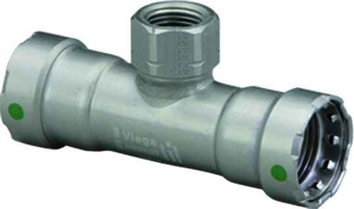 Viega 25410 MegaPress tee Smart Connect technology Carbon steel, 1'' x 1'' x 1/2''
