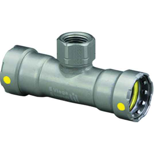Viega 25411 MegaPressG tee Smart Connect technology Carbon steel, 1'' x 1'' x 1/2''