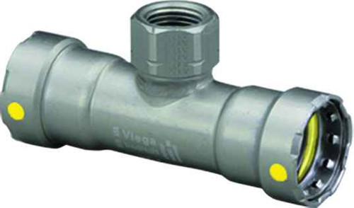 Viega 25466 MegaPressG tee Smart Connect technology Carbon steel, 2'' x 2'' x 1''
