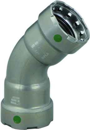 Viega 25245 MegaPress 45° elbow Smart Connect technology Carbon steel, 1-1/4'' x 1-1/4''