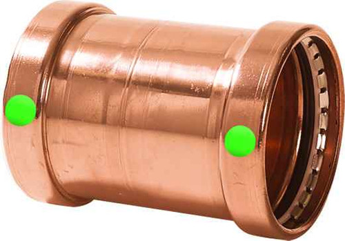 Viega 20748 ProPress coupling No stop Smart Connect technology Copper, 3'' x 3'' Viega 20748 ProPress coupling No stop Smart Connect technology Copper, 3'' x 3''