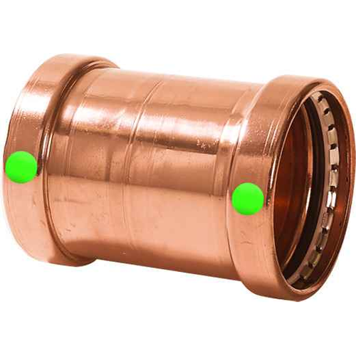 Viega 20753 ProPress coupling No stop Smart Connect technology Copper, 4'' x 4''