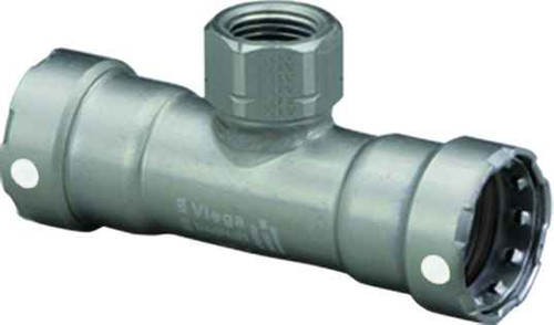 Viega 84555 MegaPress tee Smart Connect technology Carbon steel, 1'' x 1'' x 1/2''