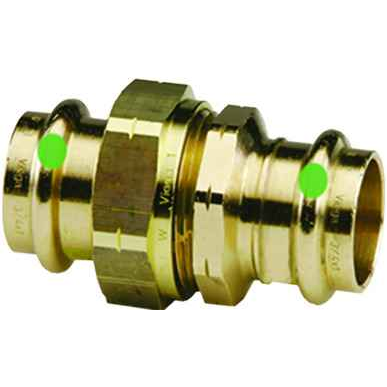 Viega 79125 ProPress union Smart Connect technology Zero Lead Bronze, 1/2'' x 1/2''