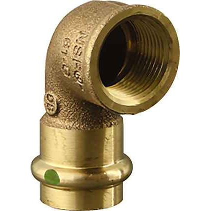 Viega 79525 ProPress 90° elbow Smart Connect technology Zero Lead Bronze, 1/2'' x 1/2''