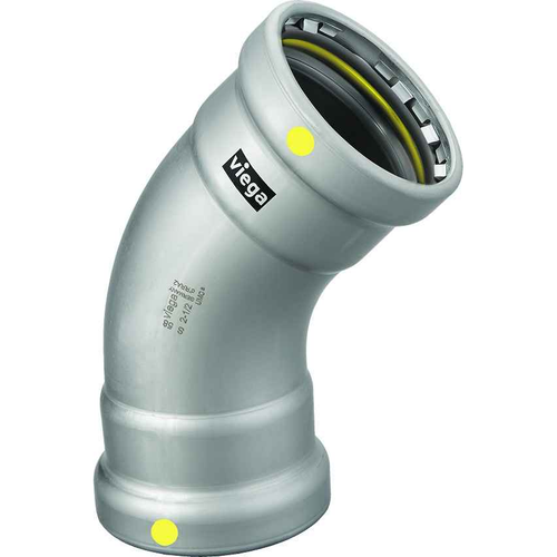 Viega 28630 MegaPressG 45° elbow Smart Connect technology Carbon steel, 2-1/2'' x 2-1/2''